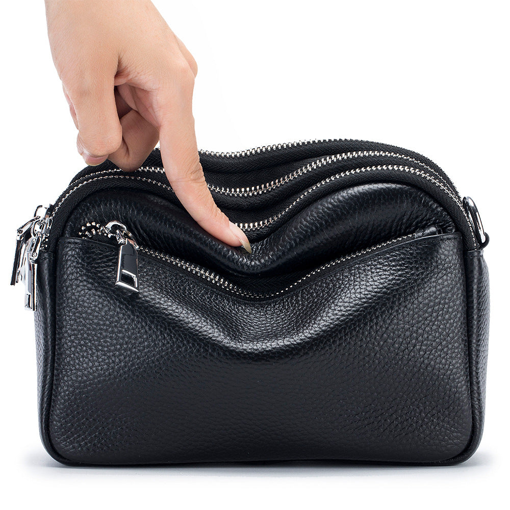 Women's Fashion Mother Triple Zipper Mobile High-grade Shoulder Bags