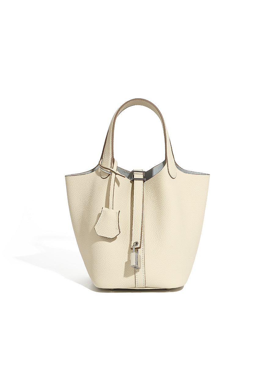 Women's Thickened Sier Cowhide Fashion Litchi Pattern Handbags