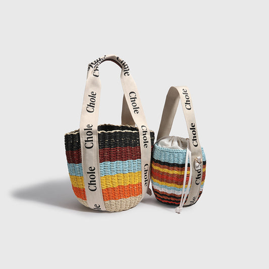Letter Straw Seaside Holiday Large Capacity Shoulder Bags