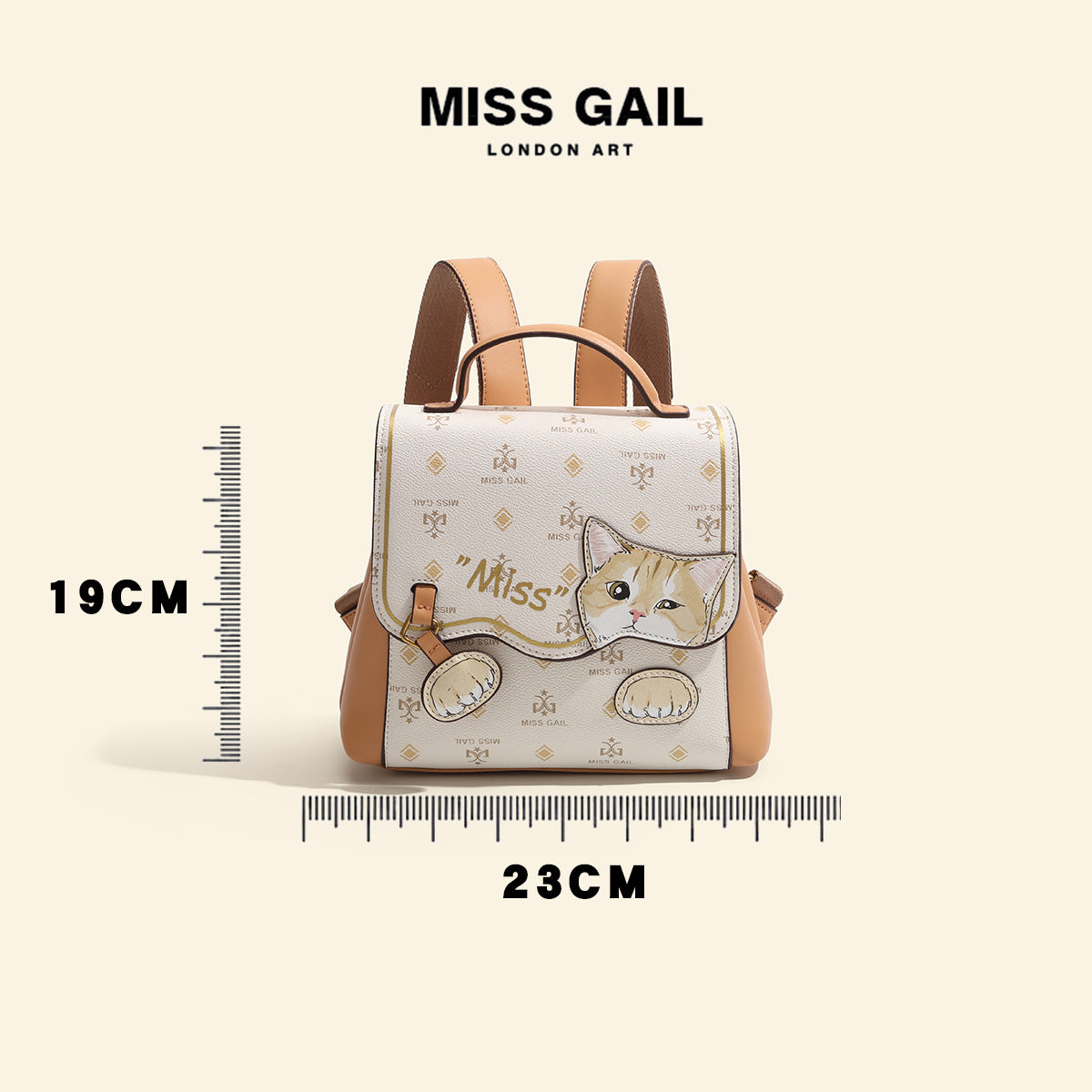 Texture Western Style Cat Cartoon Printed Backpacks