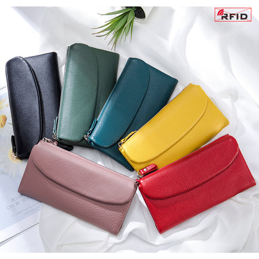 Layer Cowhide Clutch Female Soft Genuine Ladies Wallets
