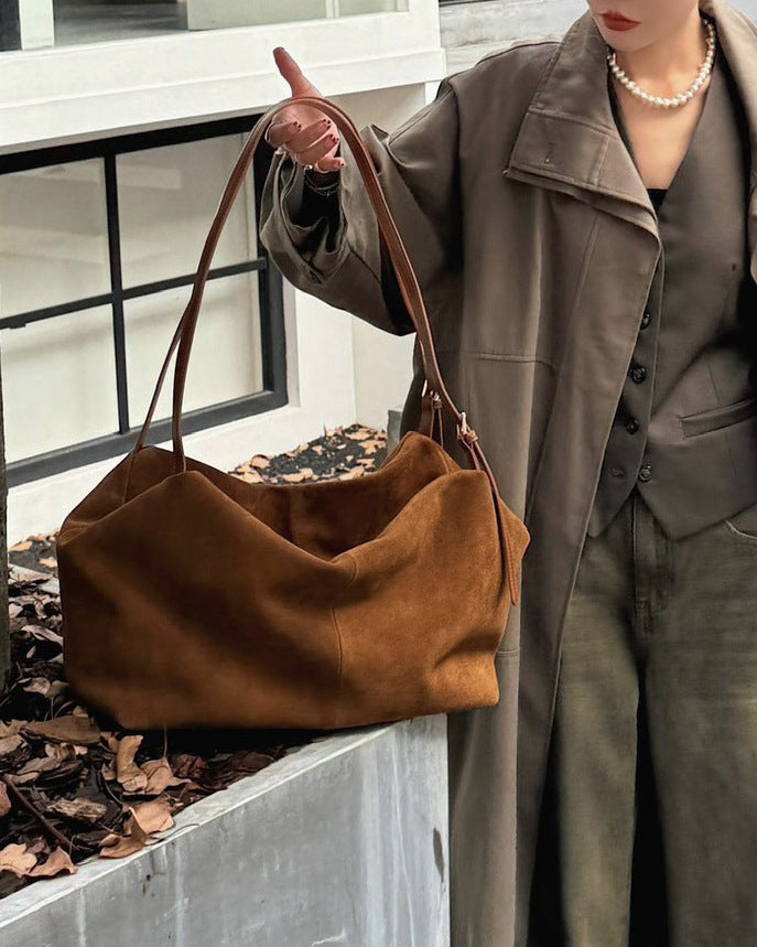Design Matte Leather Large Capacity Lazy Relaxed Shoulder Bags