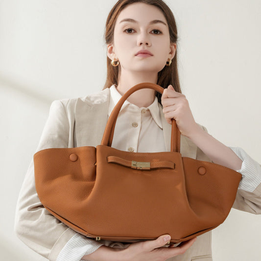 Simple Large Capacity Totes Niche Solid Color Bags