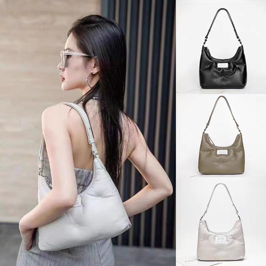 Women's Size Underarm Genuine Leather Selenodont Sponge Bags