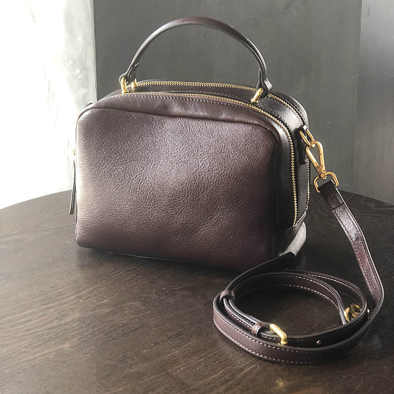 Women's Tanning Cowhide Retro Easy Matching Fashion Handbags