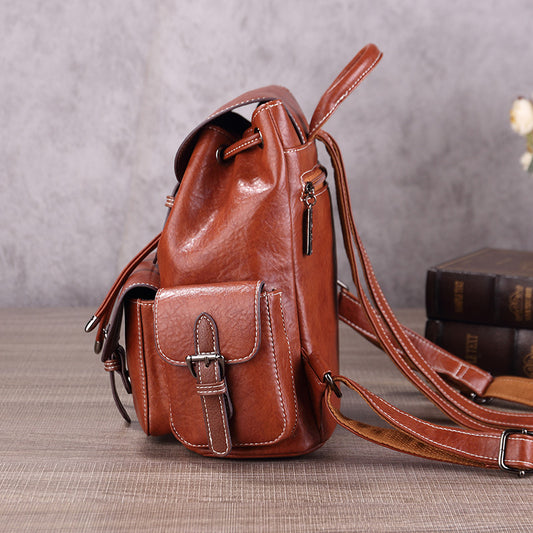 Women's Retro Three-dimensional Pocket Large Capacity Backpacks