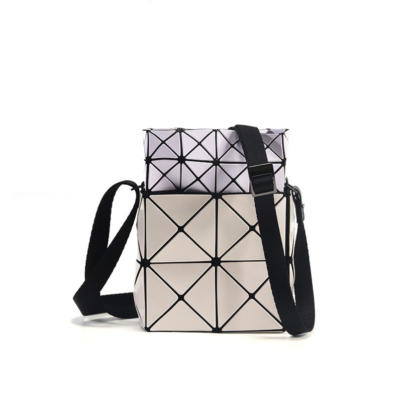 Women's Bird's Nest Contrast Color Box Geometric Shoulder Bags