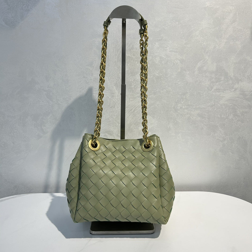 Women's Parachute Handmade Genuine Leather Woven Shoulder Bags