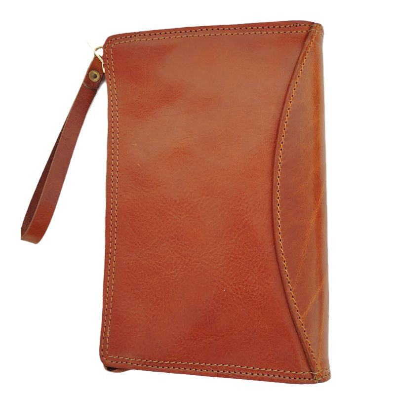 Men's Approval Cowhide Clutch Wrist Strap Headset Bags