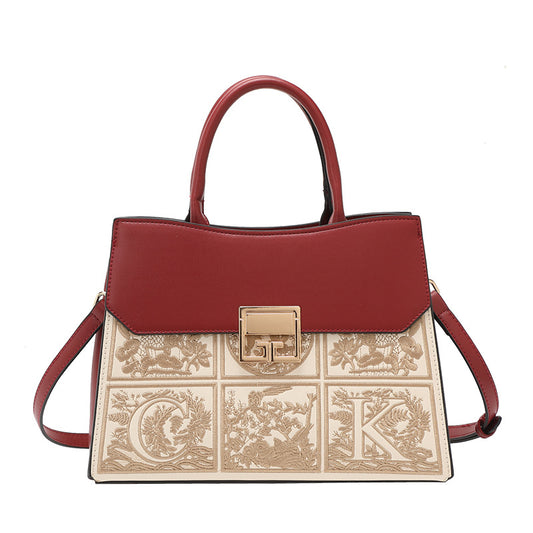 Women's Gift Embroidery For Red Wedding Elders Shoulder Bags