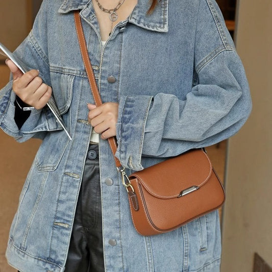 Genuine Leather Strap Advanced Texture First Crossbody Bags