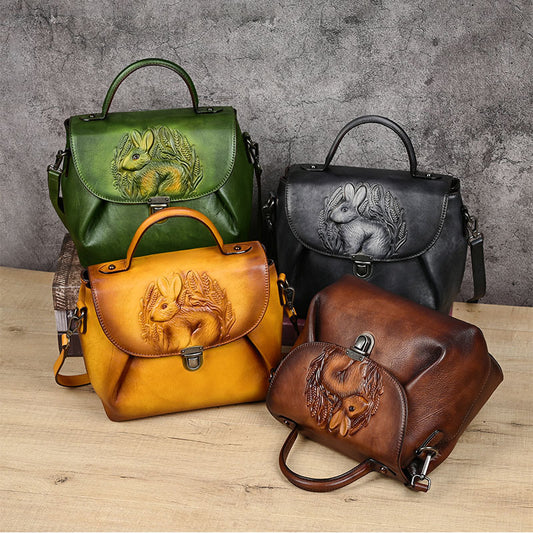 Artistic Chinese Style Retro Embossing Hand-rub Shoulder Bags