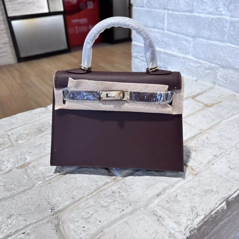 Women's Palm Print Genuine Leather Kelly Mini Bags