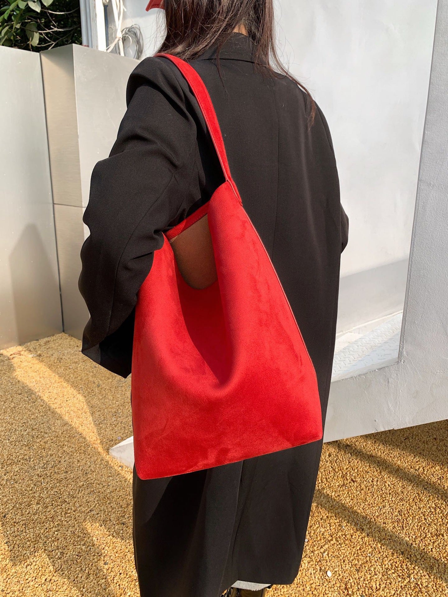 Flannel Female Leather Shopping Leisure Lazy Style Shoulder Bags