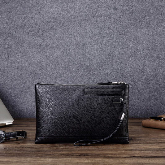 Men's Genuine Leather Clutch Cowhide Business Envelope Men's Handbags