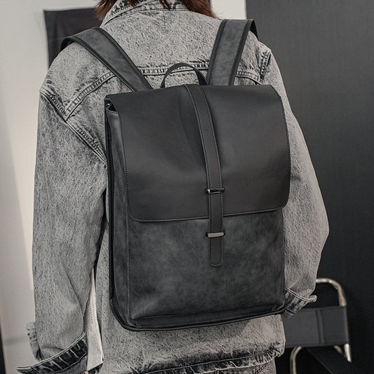 Men's Korean Retro Crazy Horse Large Capacity Backpacks