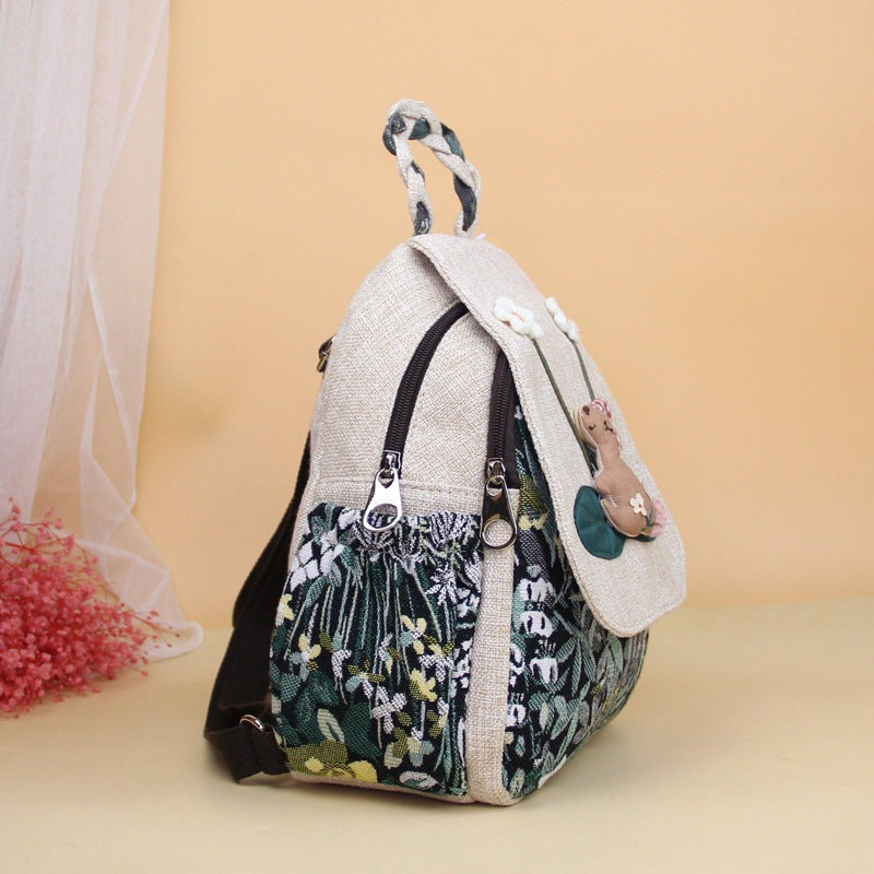 Children's Female Style Adorable Rabbit Artistic Backpacks