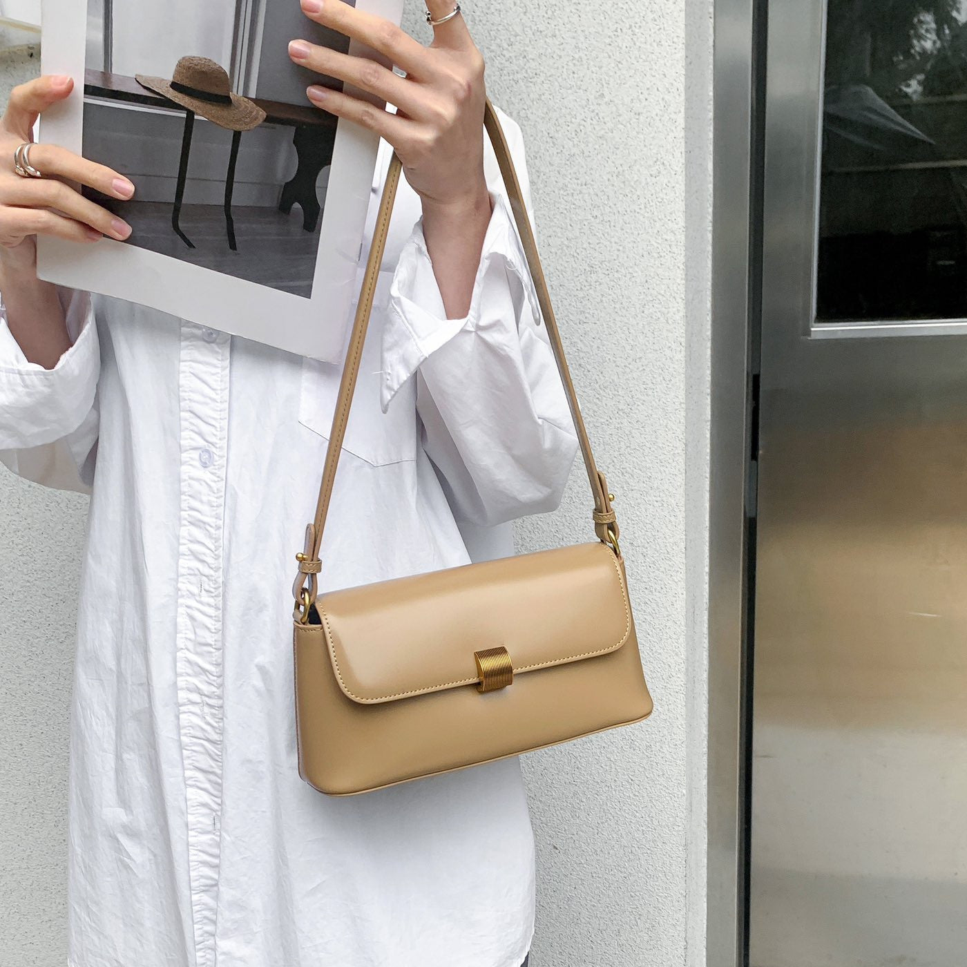 Underarm High-grade Versatile Cowhide Light Luxury Shoulder Bags