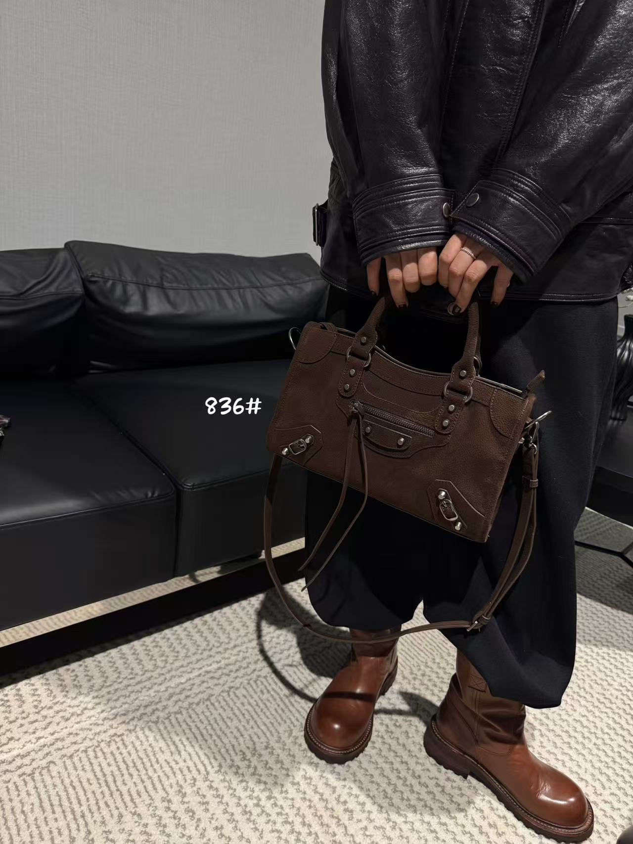 Retro Frosted Leather Motorcycle Female Commuting Fashion Bags