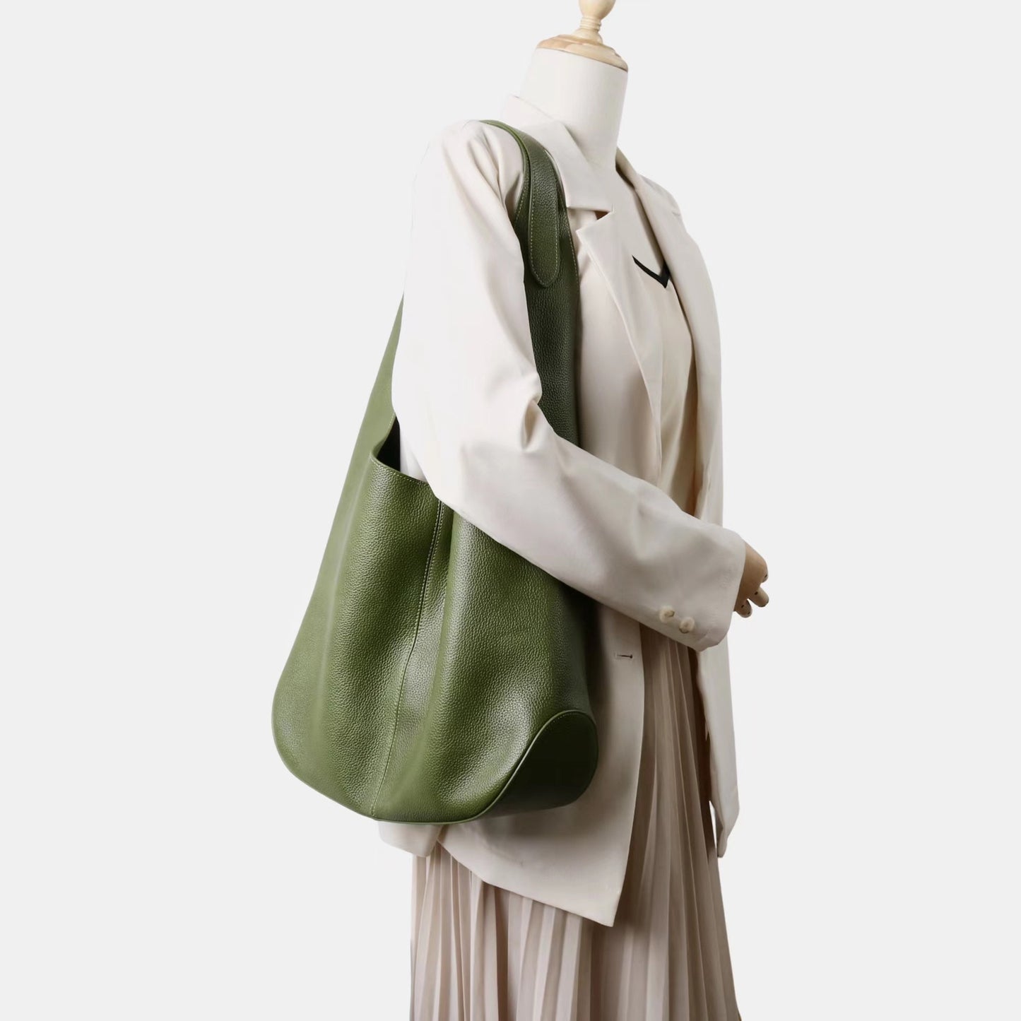 Layer Cowhide Large Capacity Versatile Underarm Handbags