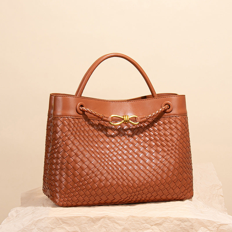 Charming Women's Portable Simple Graceful Hand-woven Tote Bags