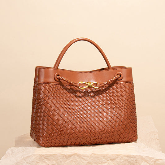 Charming Women's Portable Simple Graceful Hand-woven Tote Bags