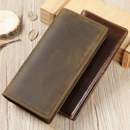 Men's Long Genuine Leather Multiple Slots Business Men's Wallets