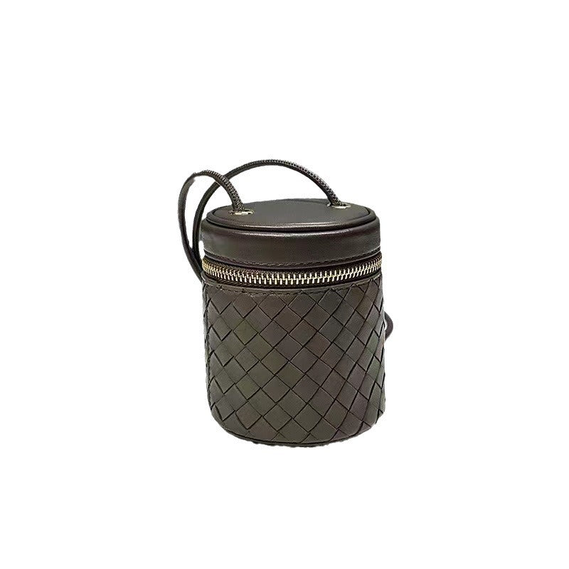 Women's Sheepskin Simple Fashion Cylinder Woven Exquisite Crossbody Bags