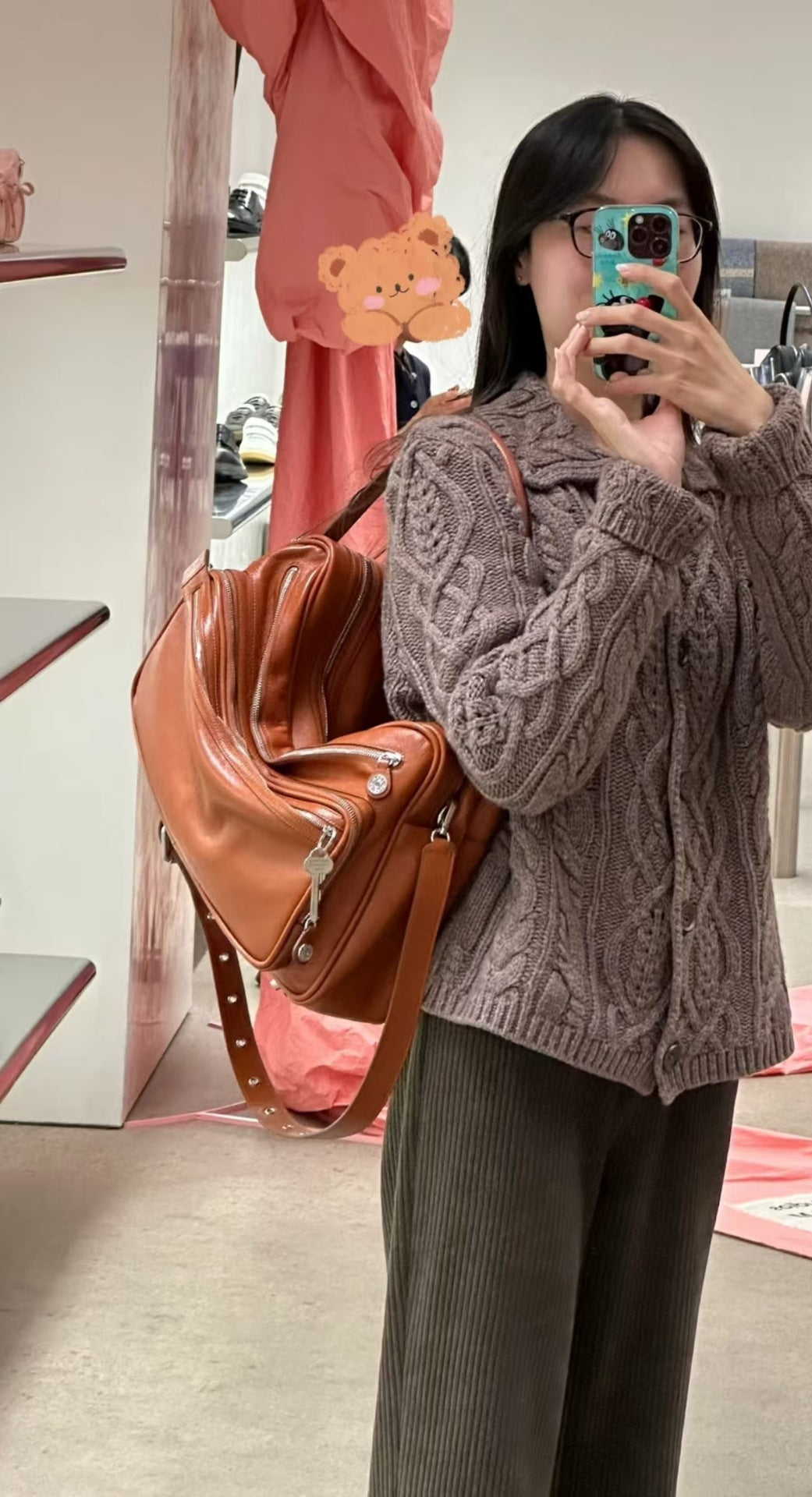 Women's Niche Cowhide Textured Oil Wax Leather Crossbody Bags