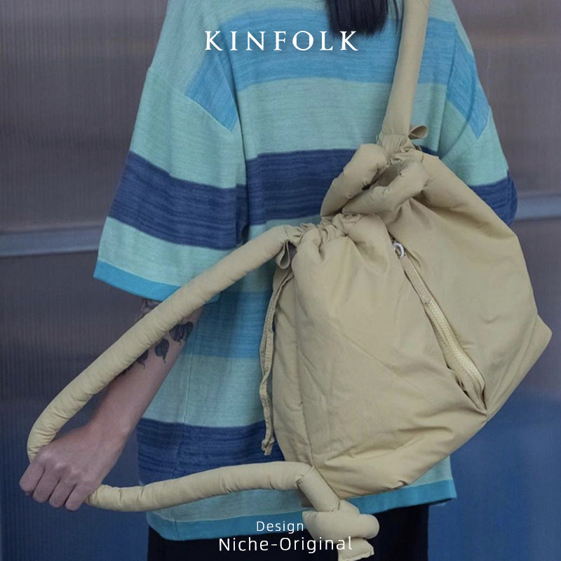 Down Cotton Padded Jacket Lightweight Large Shoulder Bags