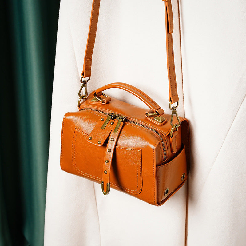 Women's Style Retro Boston Fashionable Leather Hand Shoulder Bags