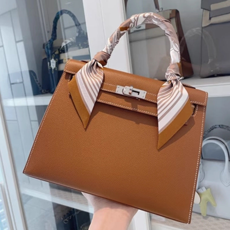 Women's Palm Print Genuine Leather Kelly Mini Bags