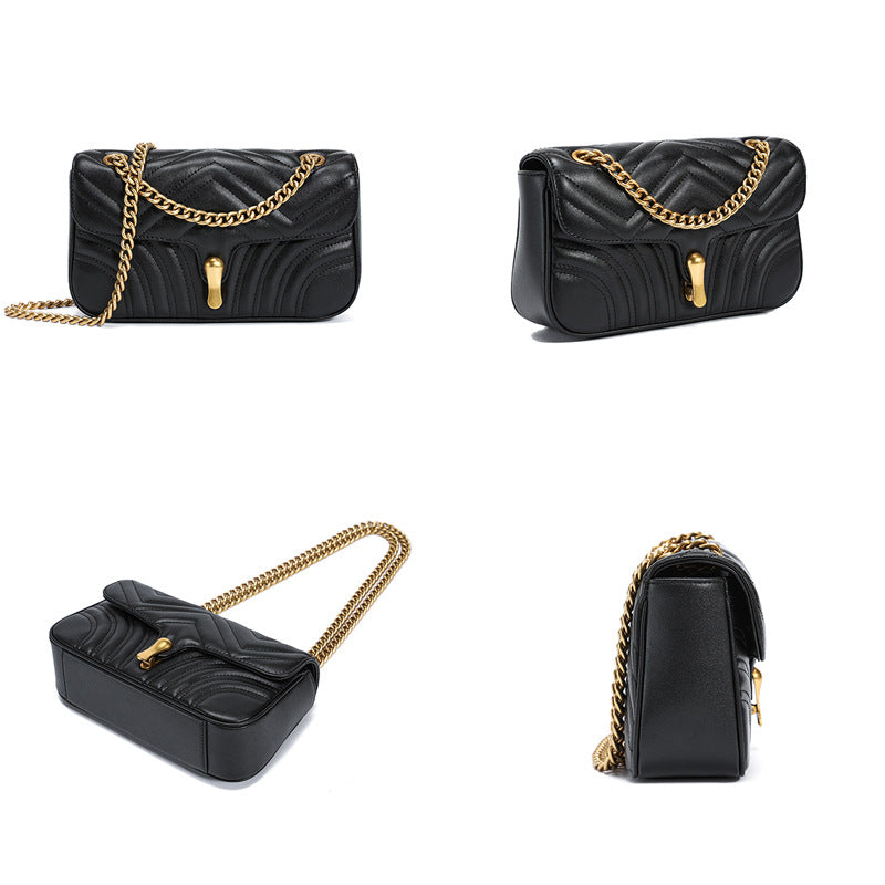 Women's Leather Style Chain Special Interest Light Crossbody Bags