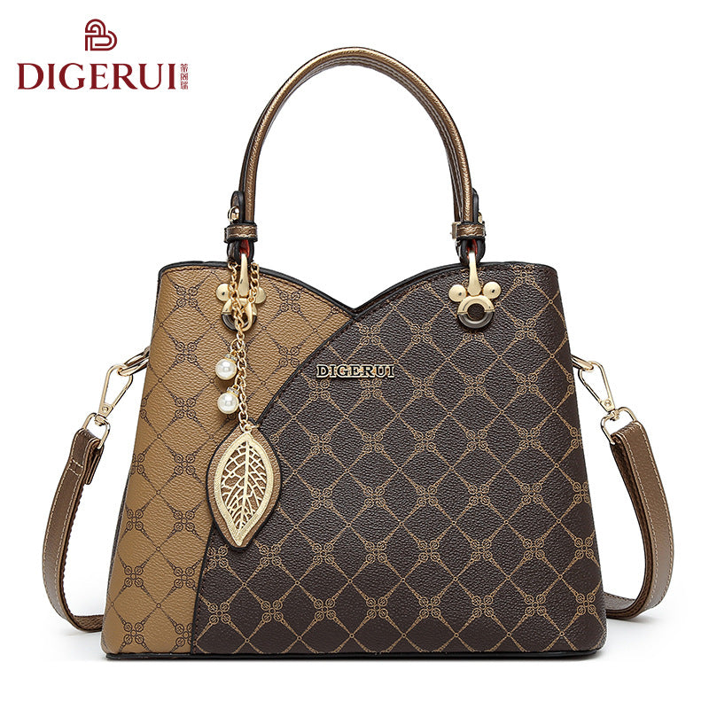 Women's Capacity Fashion Printed Versatile Textured Handbags