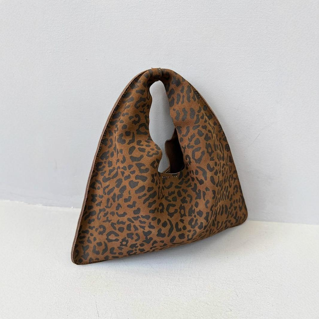 Women's Suede Matte Cowhide Triangle Genuine Leather Shoulder Bags