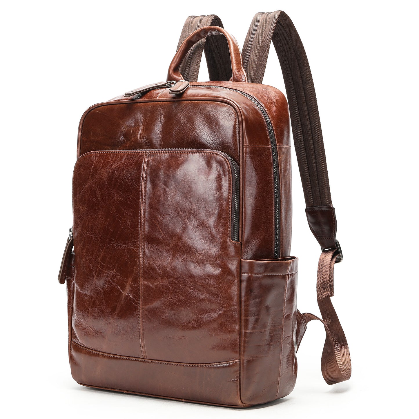 Men's Genuine Leather Business First Layer Cowhide Backpacks