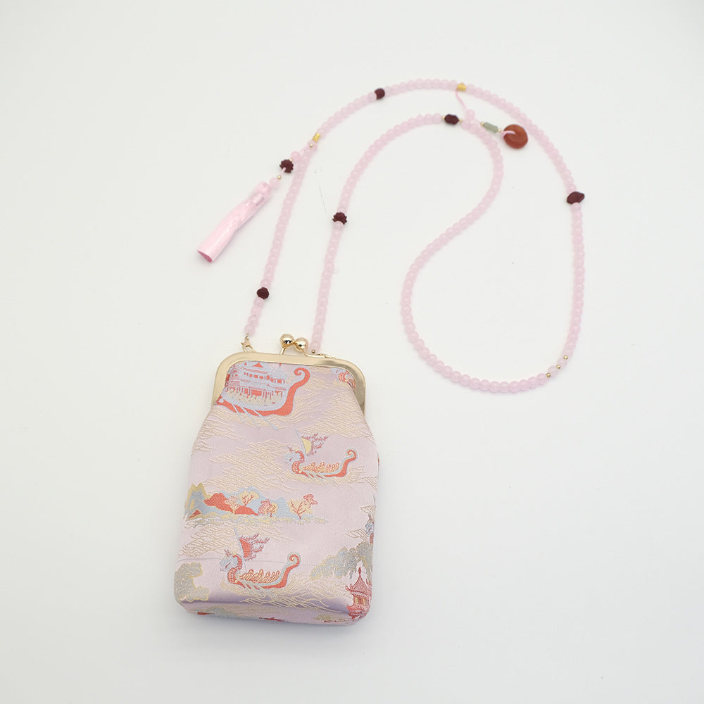 Chinese Style Retro Song Dynasty Brocade Pouch With Han Crossbody Bags