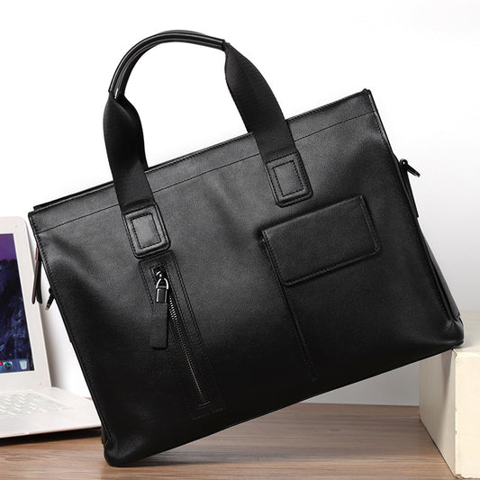 Men's Leather For First Layer Cow Computer Men's Handbags