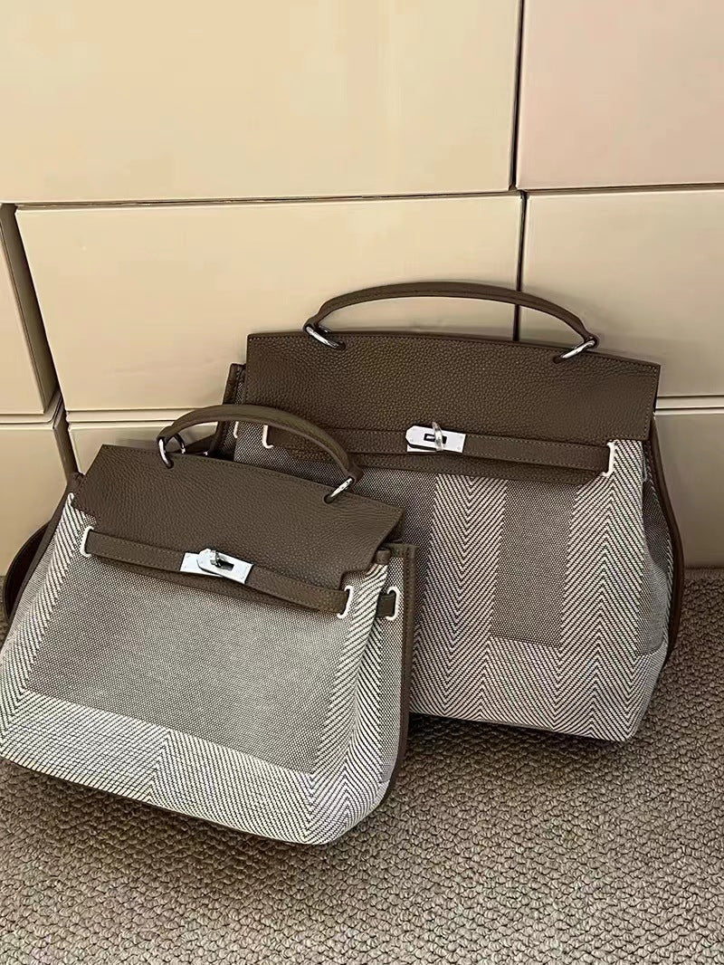 Casual Women's High-grade Platinum Kelly Wide Bags