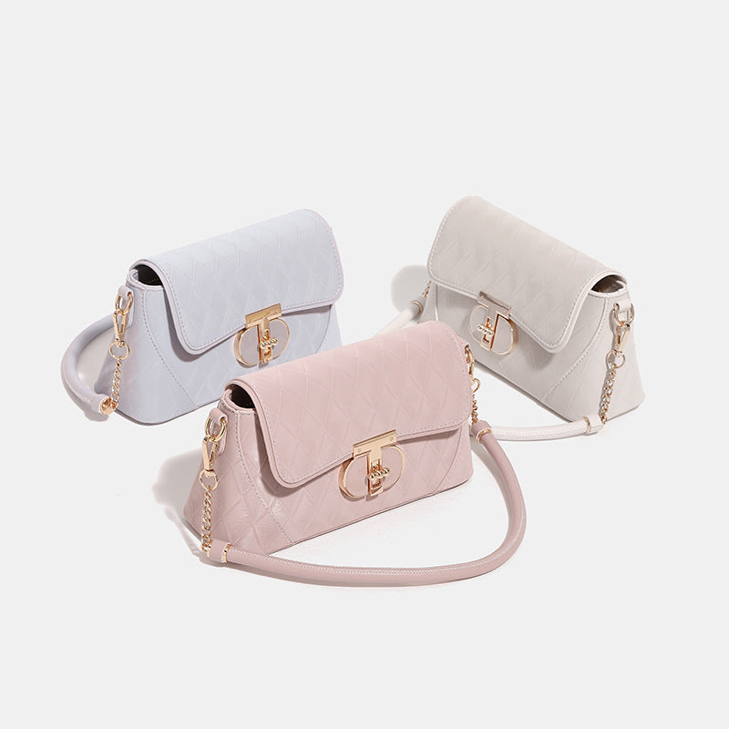 Women's Rhombus Underarm Simple Baguette Minority Commuter Armpit Bags