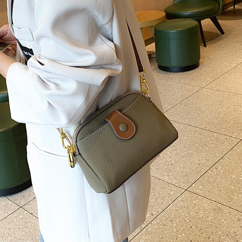 Women's Layer Cowhide Genuine Leather Fashion Mobile Bags