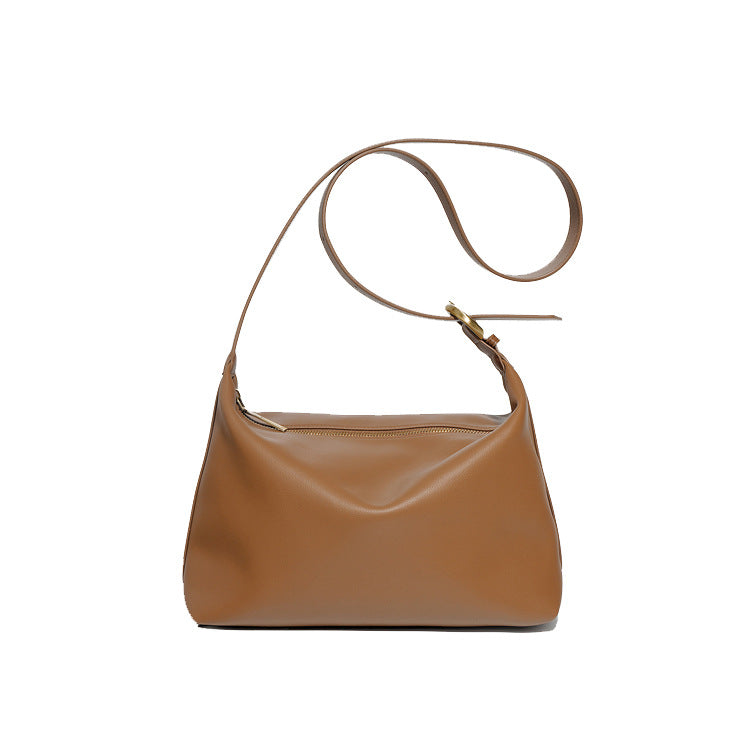 Women's Popular Cowhide Simple Texture Commuter Shoulder Bags
