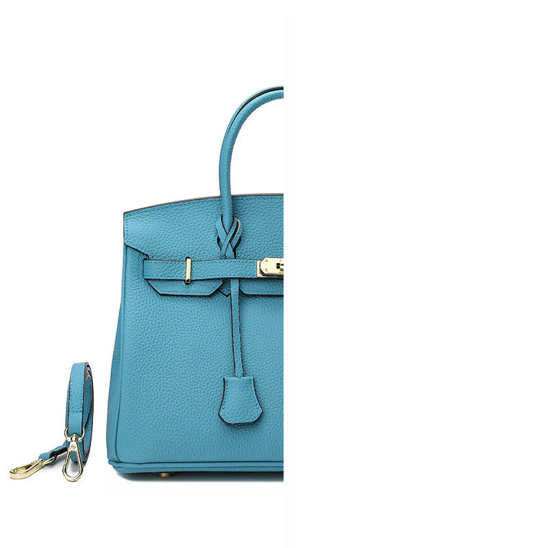 Women's Genuine Leather First Layer Cattlehide Fashion Litchi Handbags