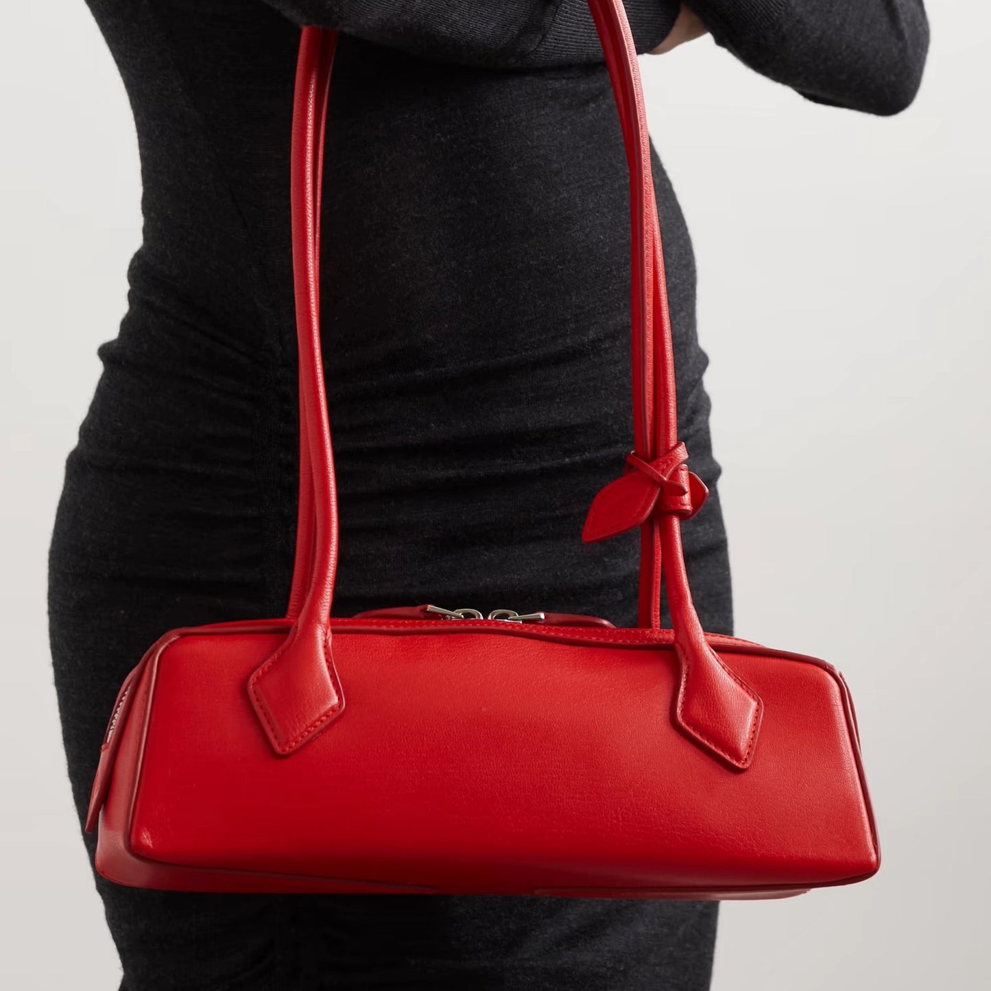 Women's Niche Cowhide French Style Sausage Retro Handbags