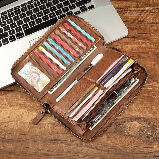 Men's Leather For Man Long Type Oil Men's Wallets