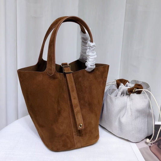 Women's Suede Matte Leather Vegetable Basket Fashion Handbags