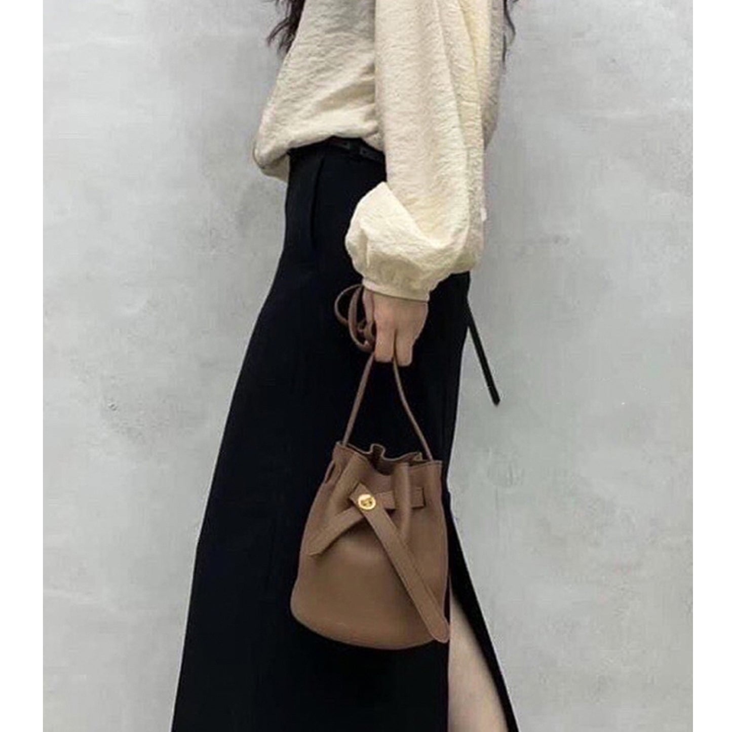 Elegant Women's Design First Layer Cowhide Bucket Bags