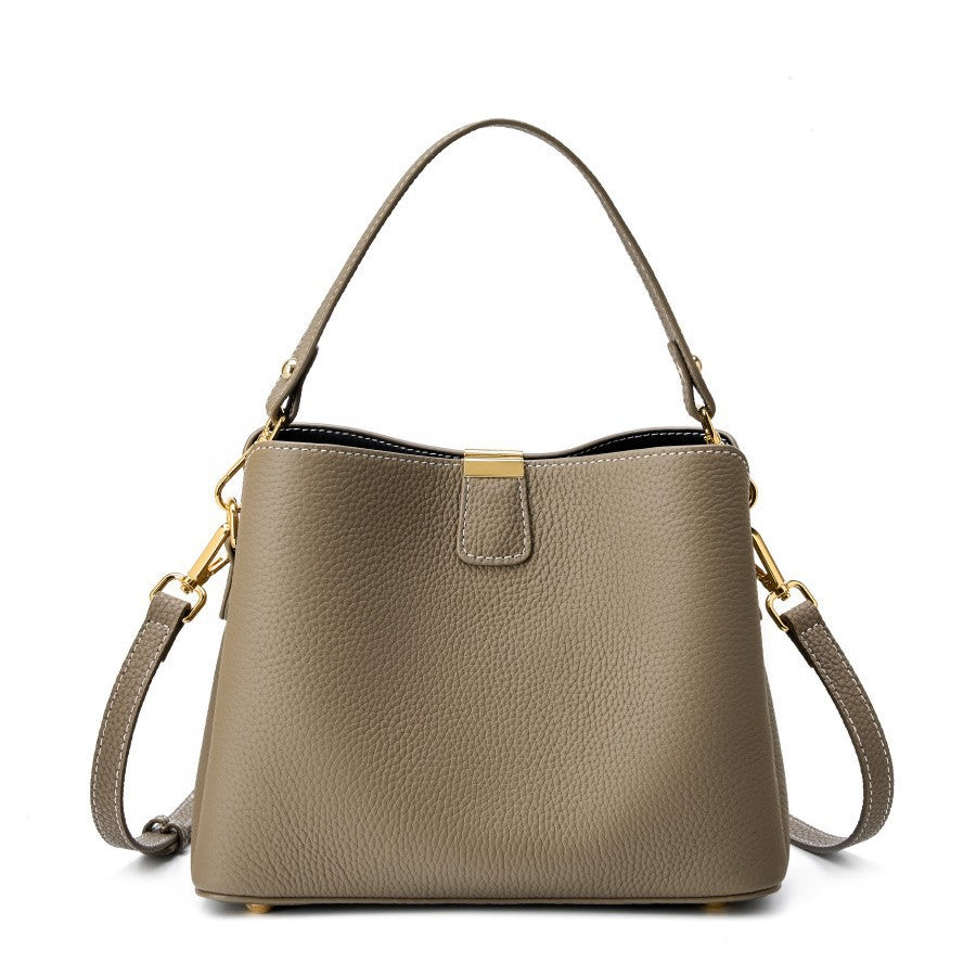Women's Capacity Simple First Layer Leather Bags