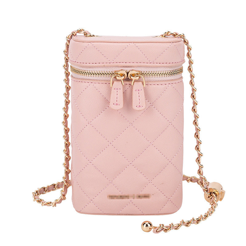 Women's High-grade Versatile Box Diamond Pattern Chain Crossbody Bags