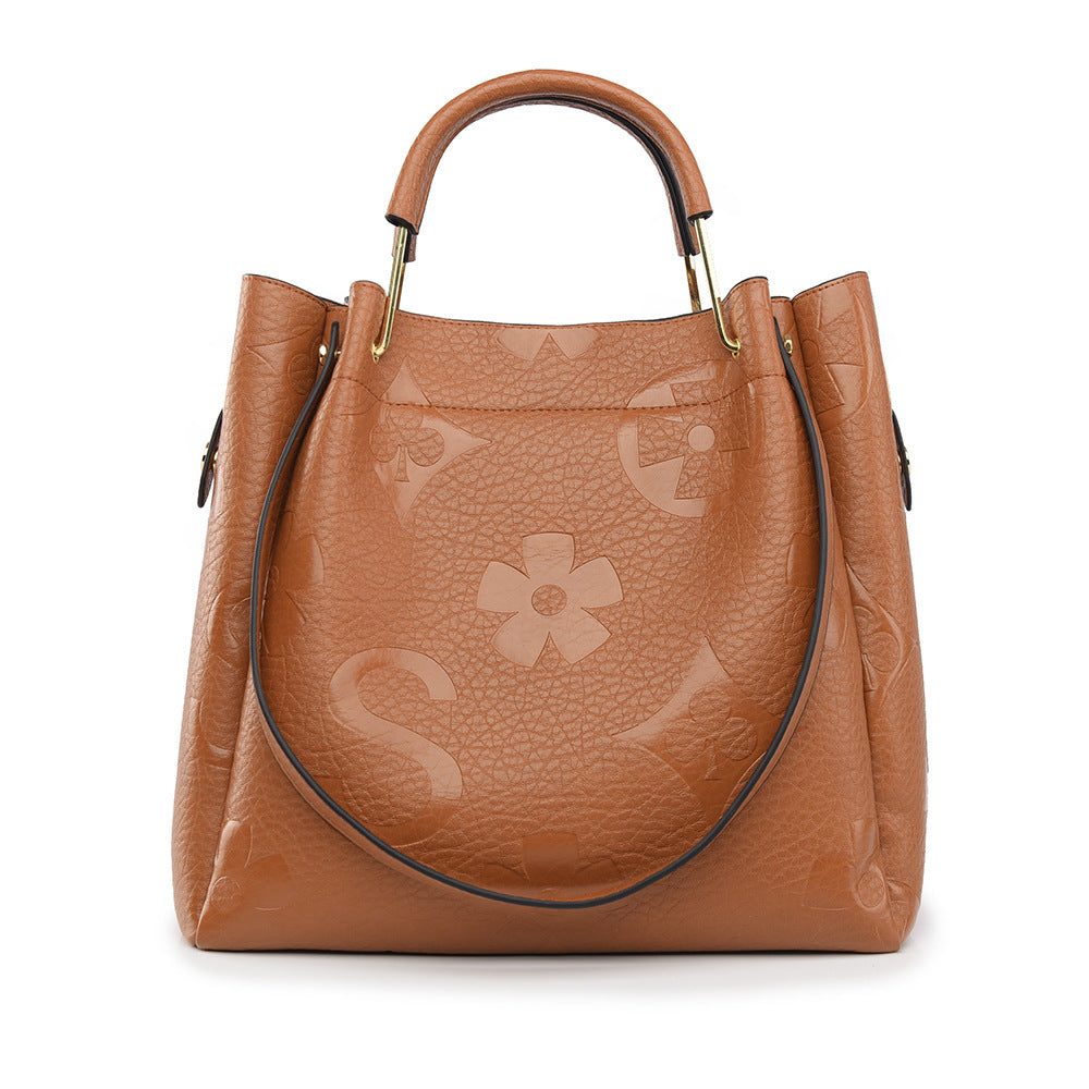 Women's Embossing Large Capacity Son Mother Handbags